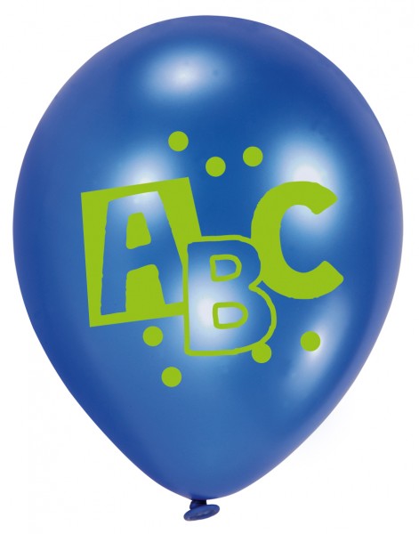 6 balonów szkolnych ABC 20 cm 2