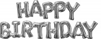 Folieballonnen Happy Birthday Zilver