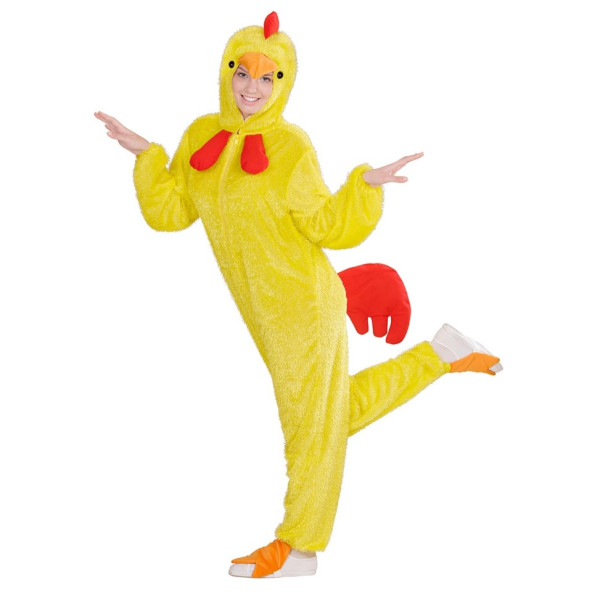 Żółty pluszowy kombinezon z kurczaka unisex 2