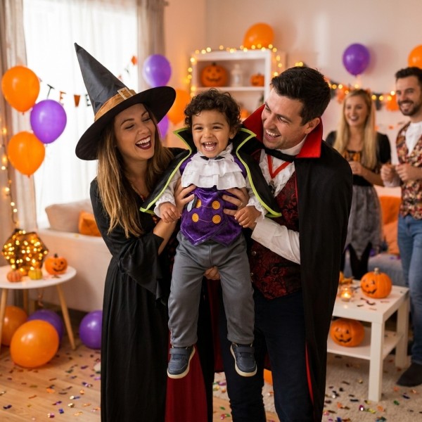 Vampirgraf Kleinkind-Kostüm mit Cape und Weste für Halloween