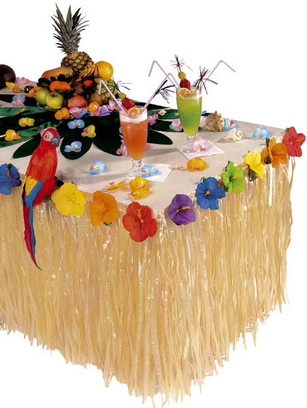Colorful table skirt South Sea Style 275 x 75cm