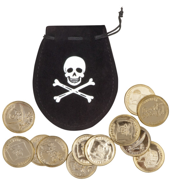 Golden pirate party skull coins