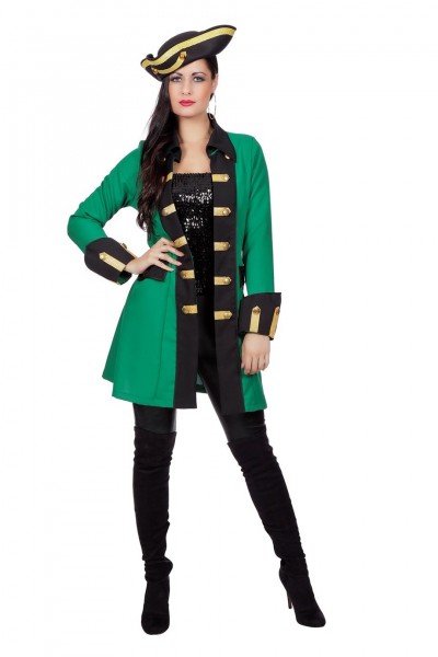 Disfraz levita verde pirata para mujer