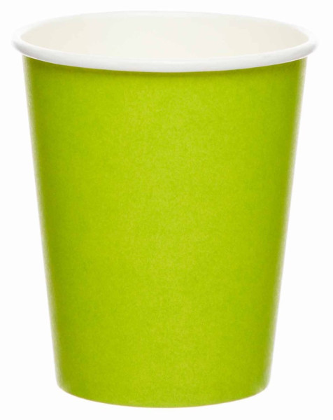 8 vasos de papel verde lima 227m
