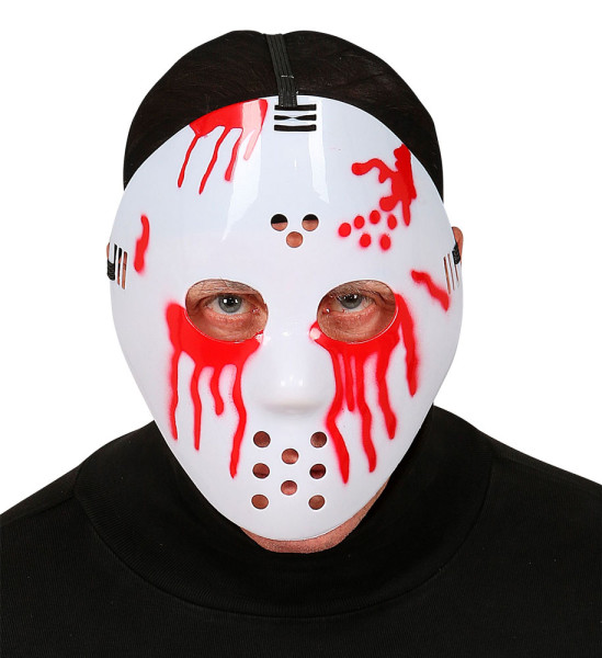 Blodfärgad hockeymask för män