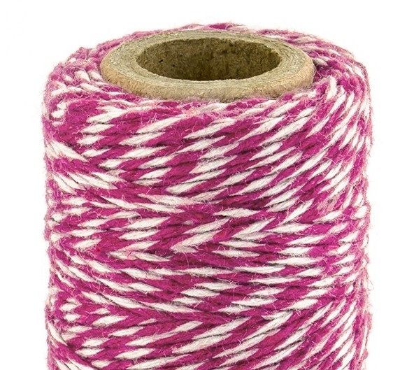 50m cotton yarn pink-white 2