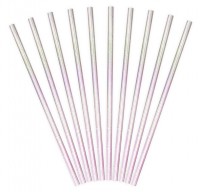 Preview: 10 Iridescent Paper Straws Silver 19.5cm
