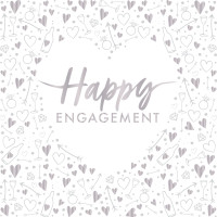16 serviettes Happy Engagement 33cm