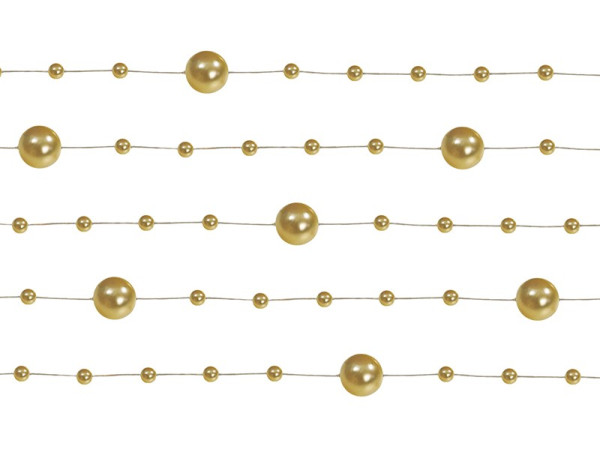5 fili con perline oro 130cm