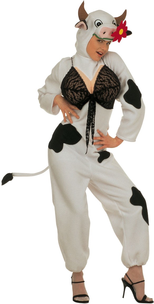 Sexy plush cow costume.