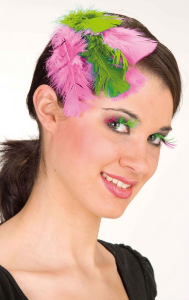 Groen-roze Fagiano Feather Wimpers 2
