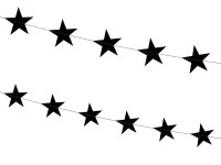 Preview: 2 black stars garlands 180cm