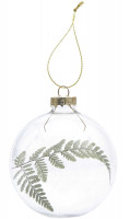 Glass ball with fern 8cm