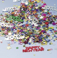 Décoration saupoudrée colorée Happy New Year 15g