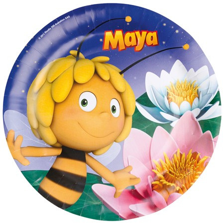 8 assiettes en carton Maya l'abeille