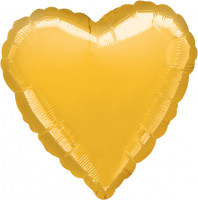 Hjerteballon i metallisk guld 43 cm