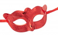 Vorschau: Rote Maskenball Augenmaske Metallic