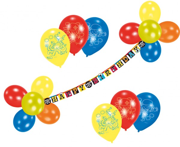 Tapfere Piraten Luftballon Deko Set Happy Birthday