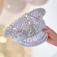 Preview: Silver Gloss 21st Birthday Hat