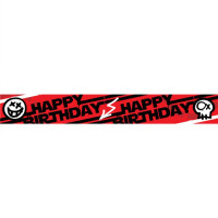 Voorvertoning: Verjaardagsbanner Skaterboy rood 3 x 1m