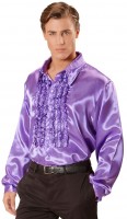 Preview: Purple ruffled shirt noble shiny