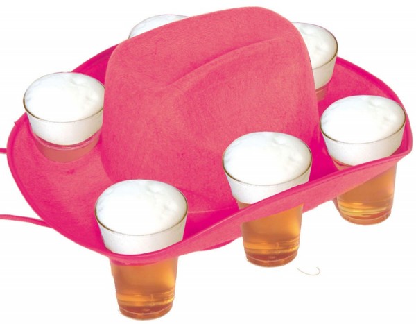 Origineller Bierhut für Getränkebecher Pink