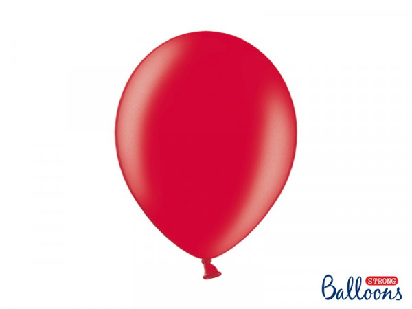 10 Partystar metalliske balloner røde 30 cm
