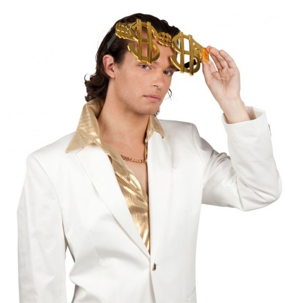 Giant party glasses with dollar sign gold