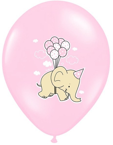 50 globos niña elefante 30cm