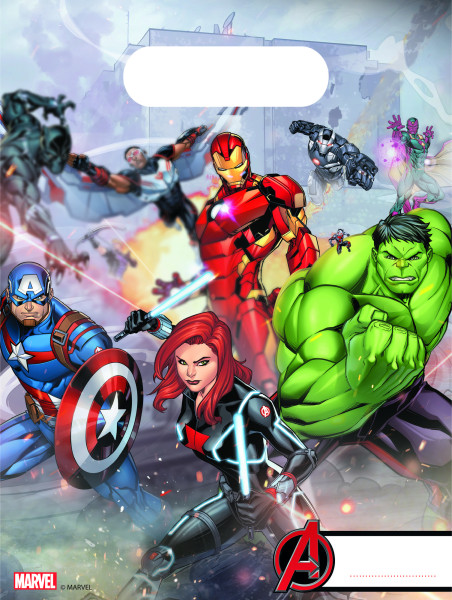 6 The Avengers Marvel Heroes Gift Bag 16,5x21 cm