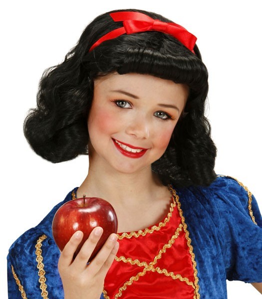 Snow white child wig with bow