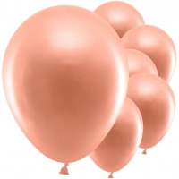 10 party hit metallic balloons rose gold 30cm