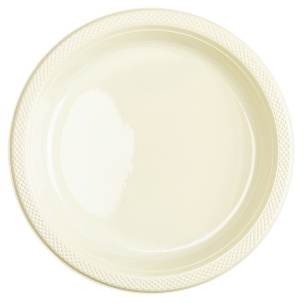 20 plastic plates Mila vanilla 23cm