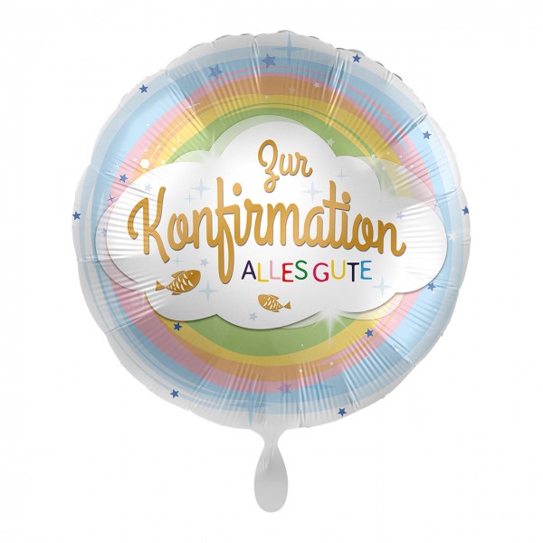 Konfirmation Regenbogen Folienballon 43cm