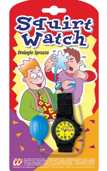 Spritz wristwatch joke article