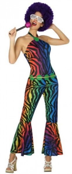 Färgglad regnbåge jumpsuit för kvinnor