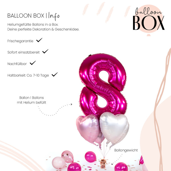 Ballongruß in der Box 5er Set Pink 8 3