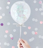 Preview: 5 confetti stick balloons 12cm
