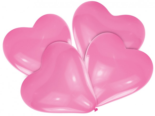4 Herz Luftballons rosa 30cm