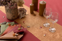 Bieżnik stołowy brokatowy w kolorze różowego złota 3m