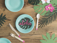 Preview: 6 green palm leaf place cards
