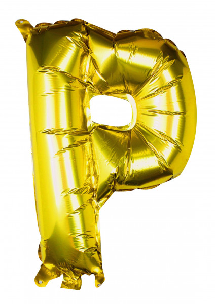 Goldener P Buchstaben Folienballon 40cm