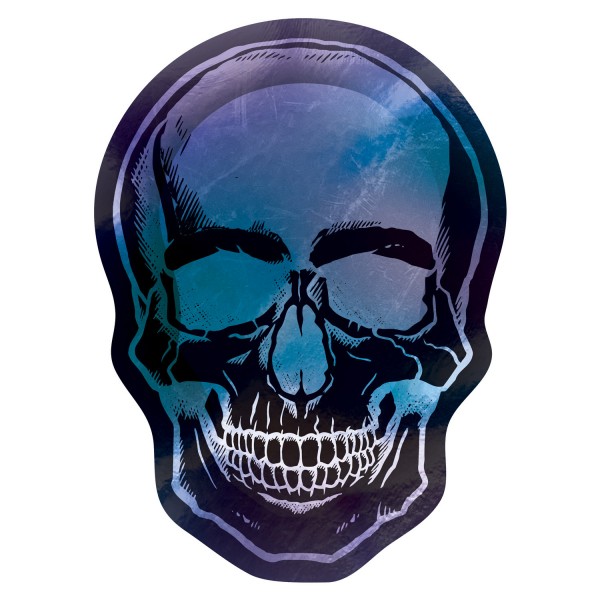8 platos de Halloween Shimmer Skull 25cm