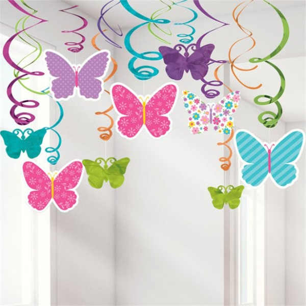 30 butterfly hanging decoration 60cm