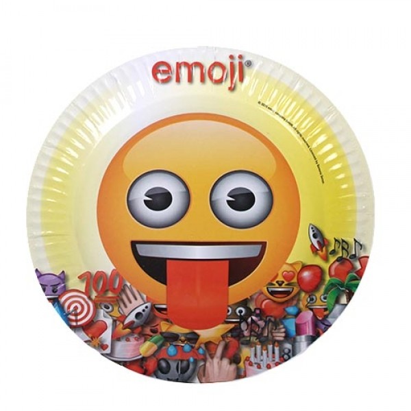 6 piatti divertenti Emoji World in carta 23 cm 6