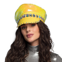 Widok: Żółty kapelusz typu rocker Mandy Candy Glamour