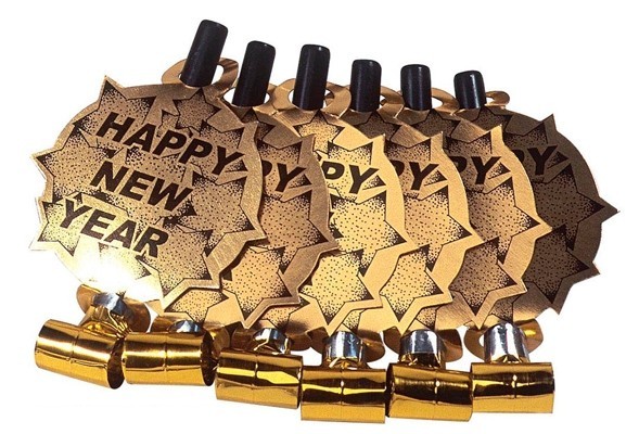 6 malles à air dorées du Nouvel An