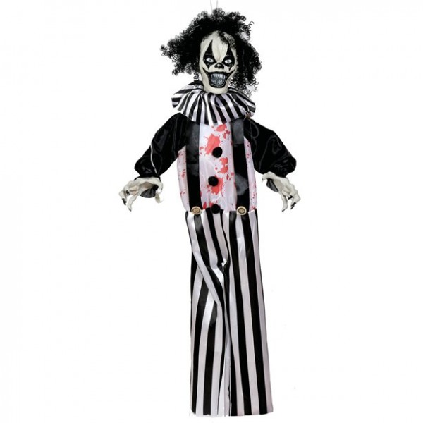 Animated black & white horror clown to hang 1m