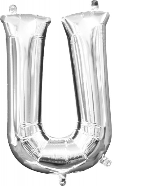 Mini ballon aluminium lettre U argent 35cm