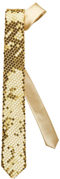 Złoty cekinowy imprezowy krawat